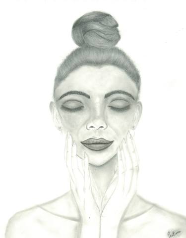 Original Art Deco Women Drawing by Pratima Kumar