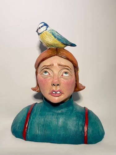 Original Portraiture People Sculpture by Amelia Johnson