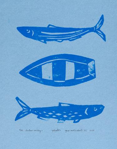 Original Contemporary Animal Printmaking by Ugnė Rudinskaitė