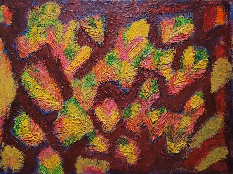 Autumn Leaves Falling Painting by Laura El-Baroudi | Saatchi Art