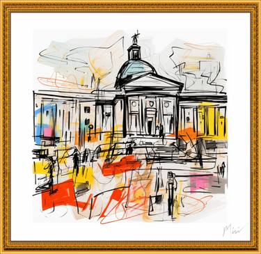 Original Cubism Architecture Mixed Media by Colette Verne