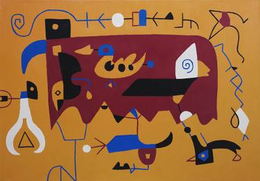 Original Abstract Animal Painting by Joko Bird