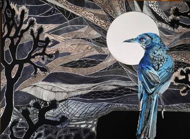 Original Art Nouveau Animal Mixed Media by Hilary Martin