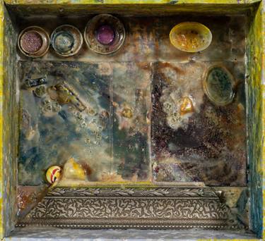 Original Folk Outer Space Mixed Media by Daniel Schwartz