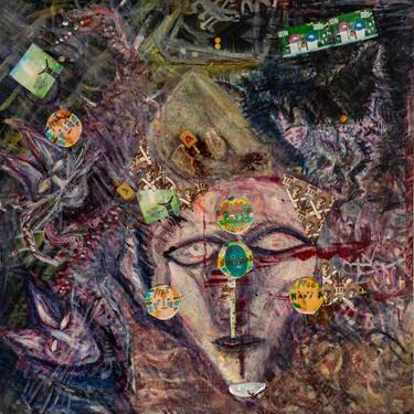 Original Abstract Expressionism Fantasy Mixed Media by Daniel Schwartz