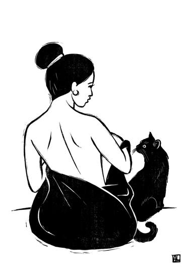 Original Black & White Cats Digital by Alina Levandovska