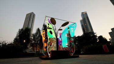 Original Street Art Light Sculpture by Amber Stefani