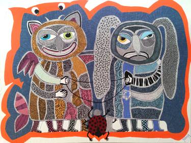 Original Abstract Cartoon Paintings by Yelena Revis