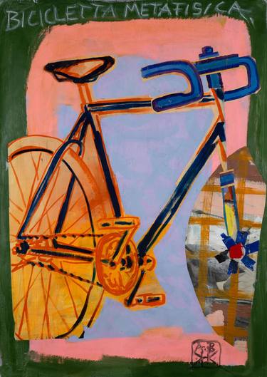 Original Expressionism Bicycle Painting by Borai Kahne Ateliers