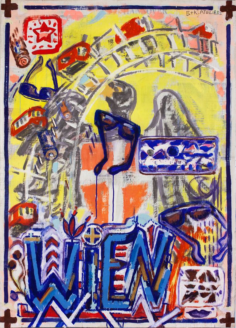 Print of Pop Art Cities Paintings by Borai Kahne Ateliers