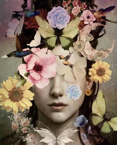 Original Conceptual Portrait Mixed Media by Carmelita Iezzi