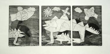 Original Figurative Fantasy Printmaking by Alvarenga Marques