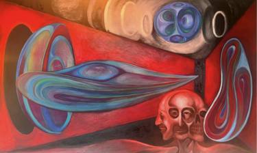 Original Abstract Expressionism Science/Technology Paintings by Damon Hope
