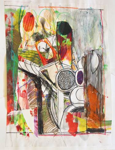 Original Abstract Expressionism Abstract Collage by Mikhail Gubin