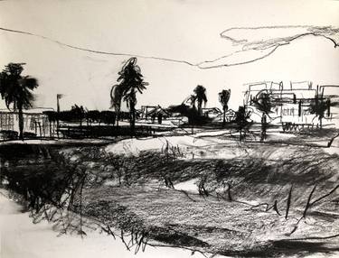 Original Expressionism Landscape Drawings by Robert Bubel