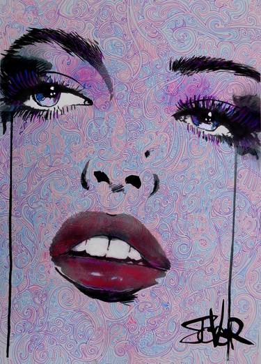 Original Figurative Women Drawings by Loui Jover
