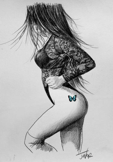 Original Figurative Women Drawings by Loui Jover