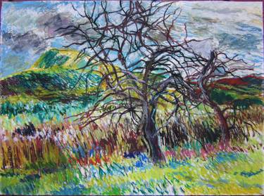 Original Impressionism Landscape Drawing by Lorna Ritz