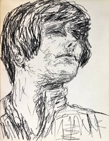 Original Black & White People Drawing by G R