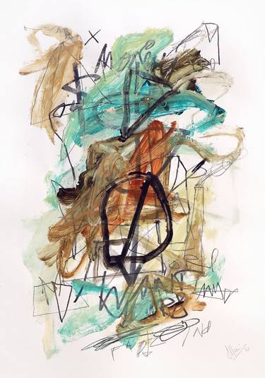 Original Abstract Expressionism Abstract Mixed Media by Sander Steins