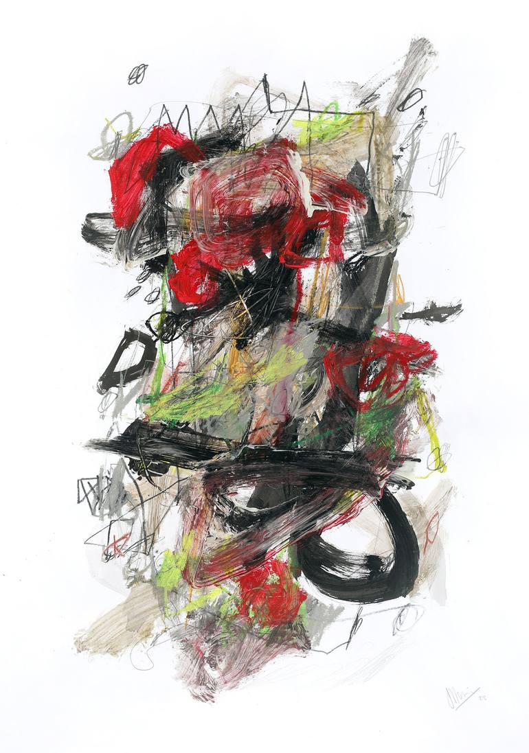 Original Abstract Expressionism Graffiti Drawings by Sander Steins