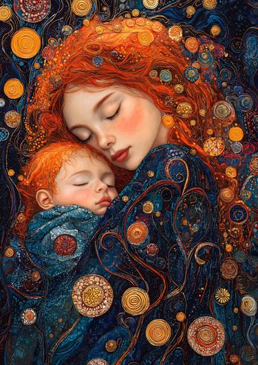 Original Art Nouveau Love Mixed Media by Steven Sandner
