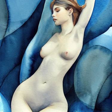 Original Contemporary Nude Mixed Media by Steven Sandner