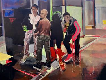 Original Abstract Men Paintings by Brigitta Kocsis
