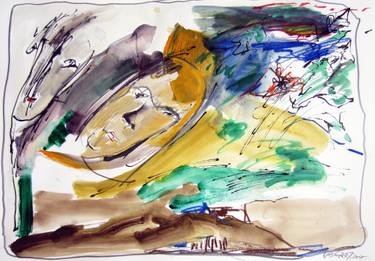 Original Expressionism Landscape Drawing by Caesar W Radetzky