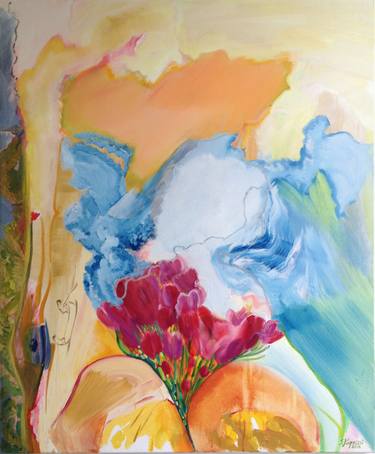 Original Figurative Abstract Painting by Sofia Kapnissi