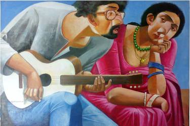 Original Contemporary Family Painting by Bidya Ashok