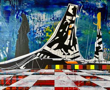 Original Abstract Architecture Paintings by Jim Harris