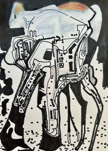 Print of Surrealism Outer Space Drawings by Jim Harris