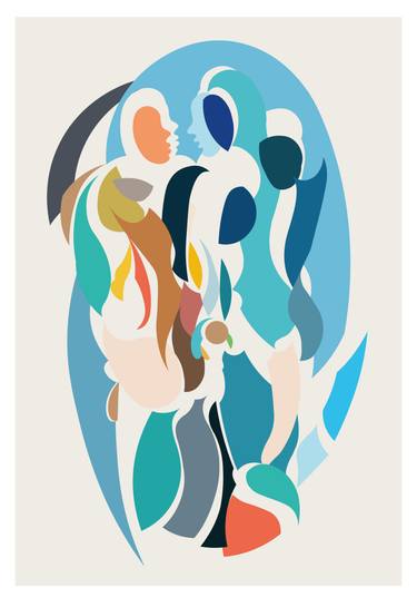 Original Abstract Geometric Printmaking by Artist Thion