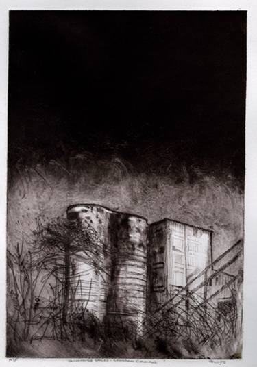 Original Abstract Architecture Printmaking by Pat Knight