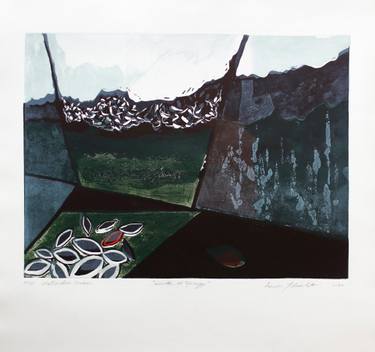 Original Abstract Expressionism Nature Printmaking by Anita Jovanovic