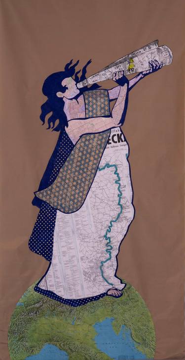 Original Abstract Expressionism People Collage by M Susan Broussard