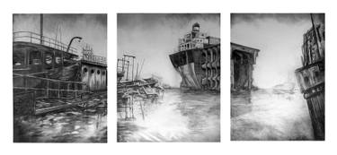 Original Fine Art Boat Drawings by Leanette Botha