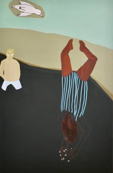 Original Figurative Beach Paintings by Astrid Oudheusden