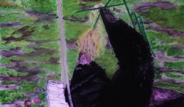 Original Impressionism Animal Painting by Linda-Ann Patchett
