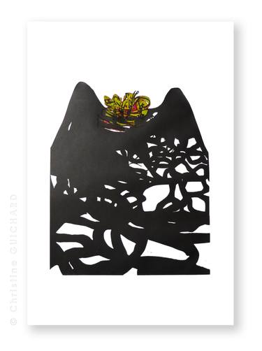 Original Abstract Tree Printmaking by Christine Guichard