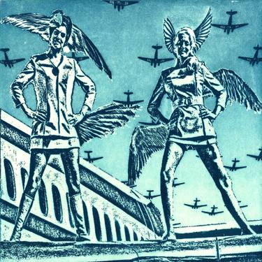 Original Figurative Airplane Printmaking by Jürgen Höritzsch