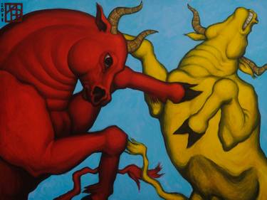 Original Expressionism Animal Painting by Anastasia Rurikov Simes