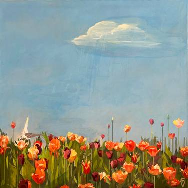 Original Neo-impressionism Floral Painting by Victoria Fomina