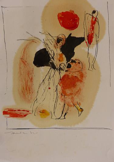 Original Figurative People Drawings by Frederic Belaubre