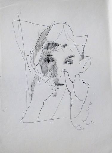 Original Figurative Portrait Drawings by Frederic Belaubre