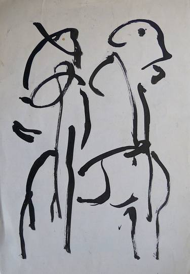 Original Expressionism Abstract Drawings by Frederic Belaubre