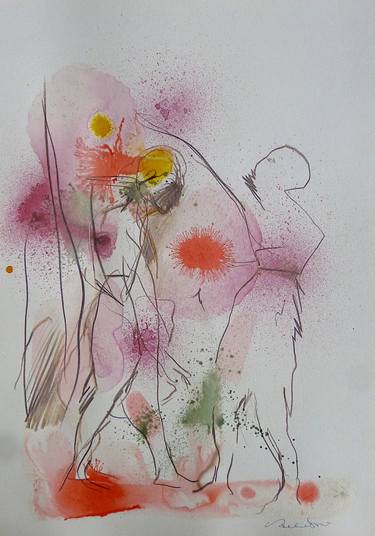 Original Expressionism People Drawings by Frederic Belaubre
