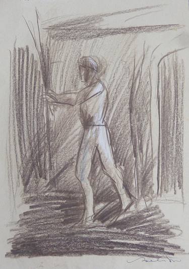Original Figurative Portrait Drawings by Frederic Belaubre