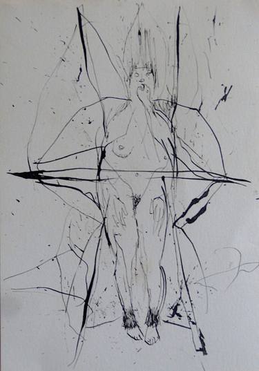 Original Minimalism Nude Drawings by Frederic Belaubre